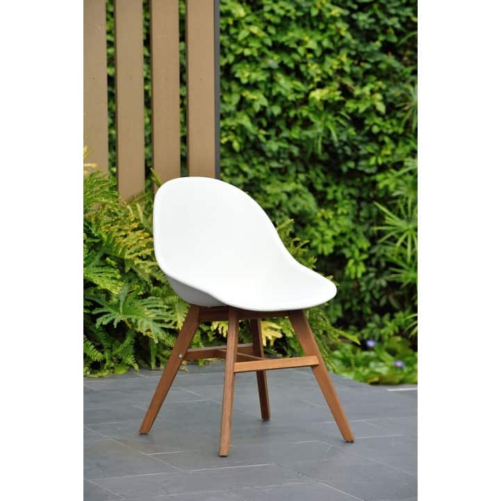 Amazonia Deluxe Hawaii Outdoor Patio Dining Chairs (Set of 2 or 4) - Set of 2 - White Chairs