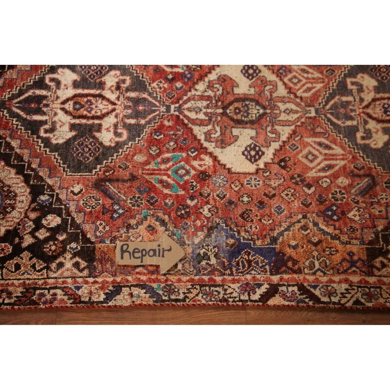 Tribal Shiraz Persian Vintage Area Rug Handmade Wool Carpet - 3'9"x 5'6"