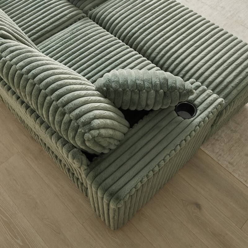 Anmytek 84-Inch Corduroy 3-Seater Deep Seat Sofa