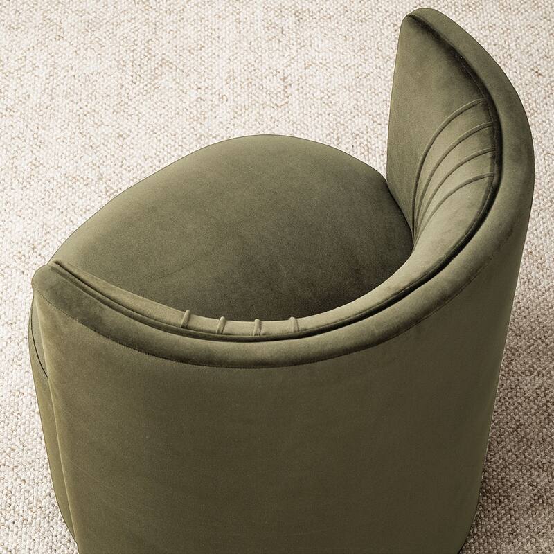 Velvet Swivel Rolling Accent Chairs with Casters