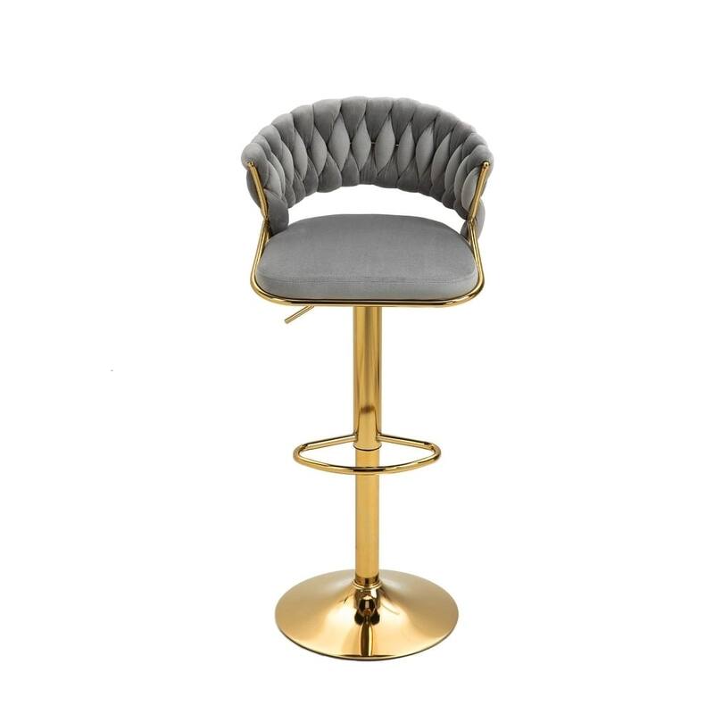 Modern Velvet Counter Bar Stools with Backs(Set of 4)