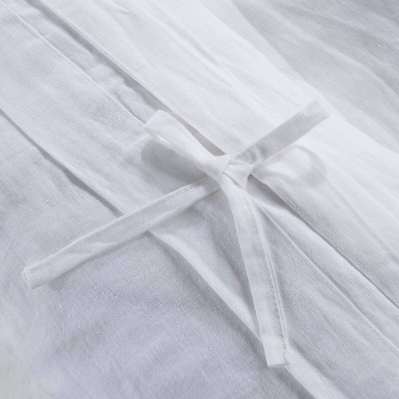 WHOLINENS Stone Washed Linen Duvet Cover Set Bow Tie Closure