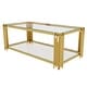 preview thumbnail 5 of 13, Rectangular Gold & Glass Coffee Table with 2-Tier Shelf by Harper&Bright Designs