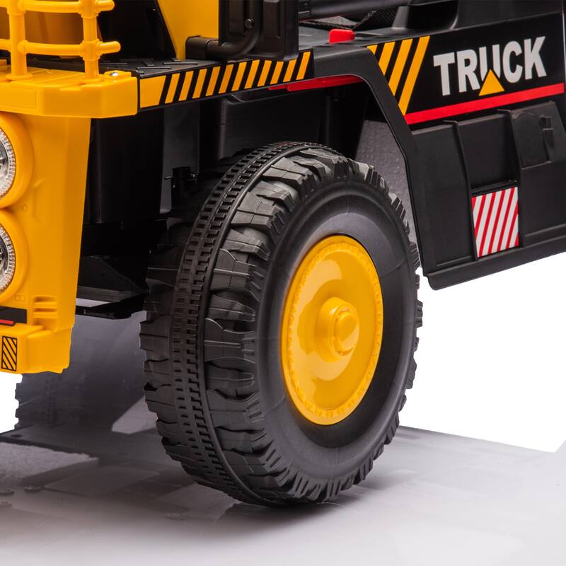 12V Kids Ride On Dump Truck W/Parents Control,2wd,Rear-Wheel Suspension,Electric Dump Bed And Extra Shovel,For Kids 3-5