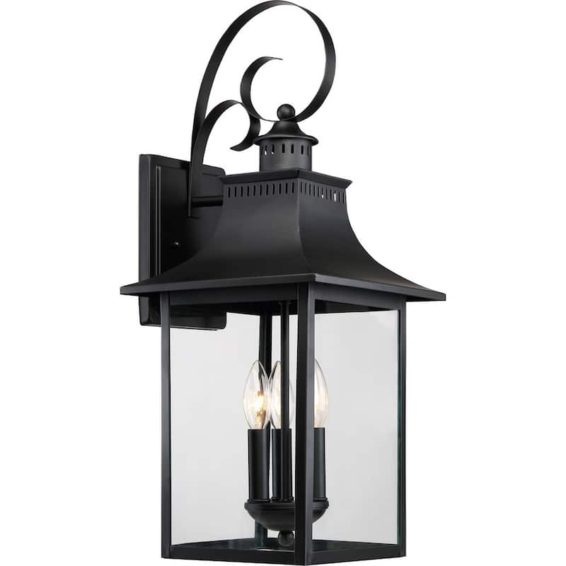 Chancellor 3-Light Outdoor Wall Lantern in Mystic Black - Mystic Black