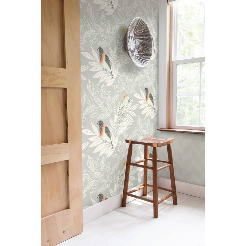 Seabrook Designs Boho Rhapsody Paradise Island Birds Unpasted Wallpaper