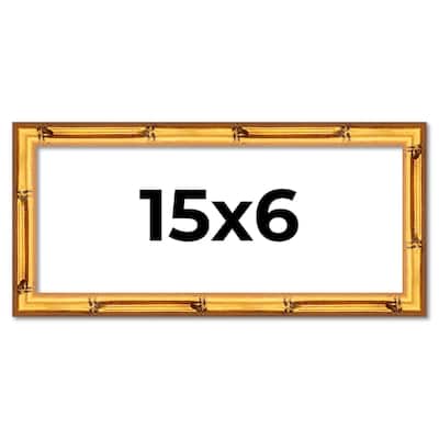 15x6 Frame Gold Bamboo Picture Frame Modern Photo Frame Includes UV Acrylic Shatter Guard Front Acid Free Foam Backing Board