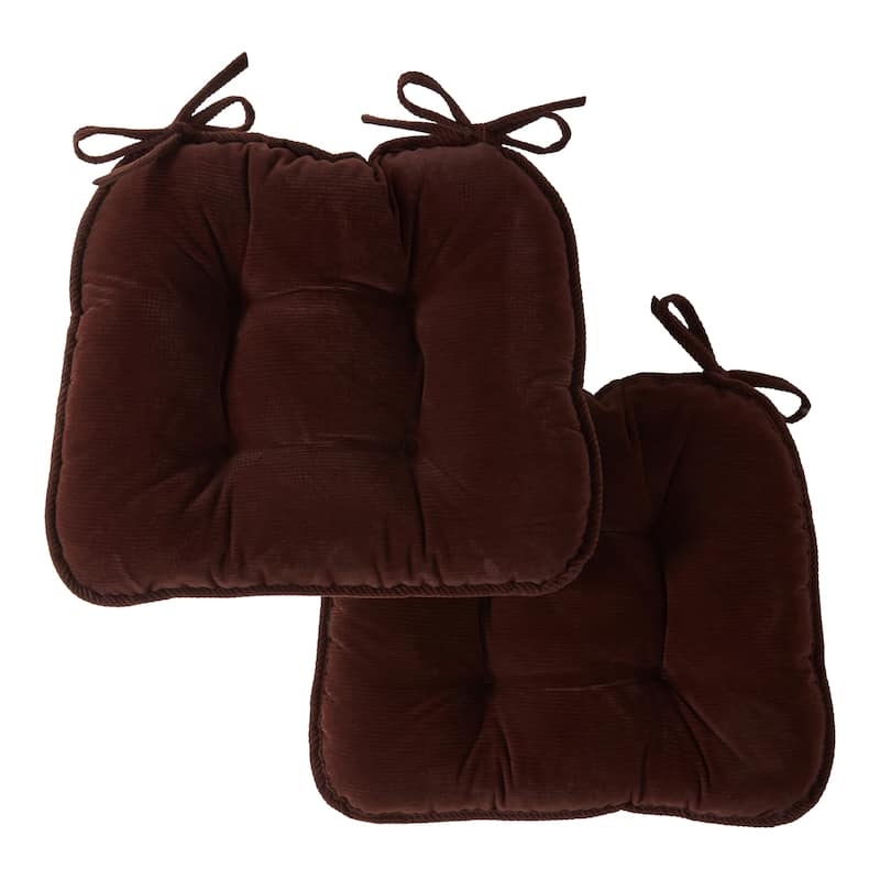 Omaha Indoor Reversible Corduroy Chair Pads (2-Pack) - Bitter