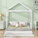 preview thumbnail 3 of 14, Wooden Full Size House Kids Bed Frame with Guardrail for Fun Sleeping Space, Safety Guaranteed, Easy to Assemble, White