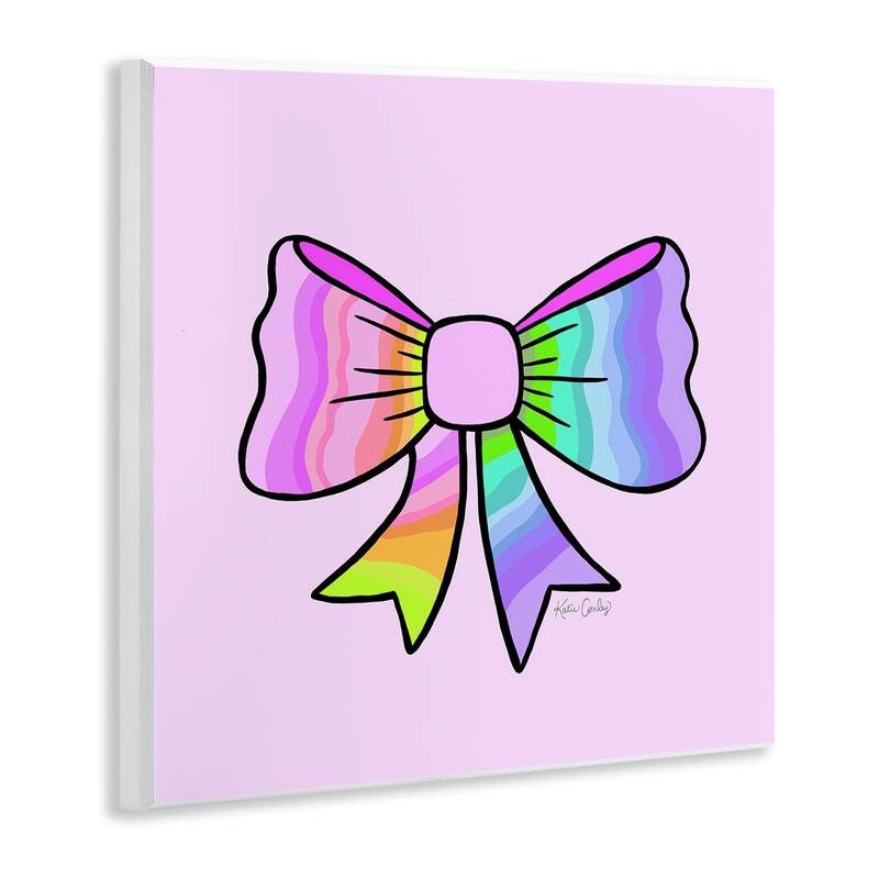 Stupell Pastel Rainbow Ombre Ribbon Wall Plaque Art Design By Katie Conley