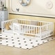 preview thumbnail 3 of 20, Twin Size Floor Bed, Montessori Floor Bed with Fence and Door, Kids Montessori Bed Twin Size