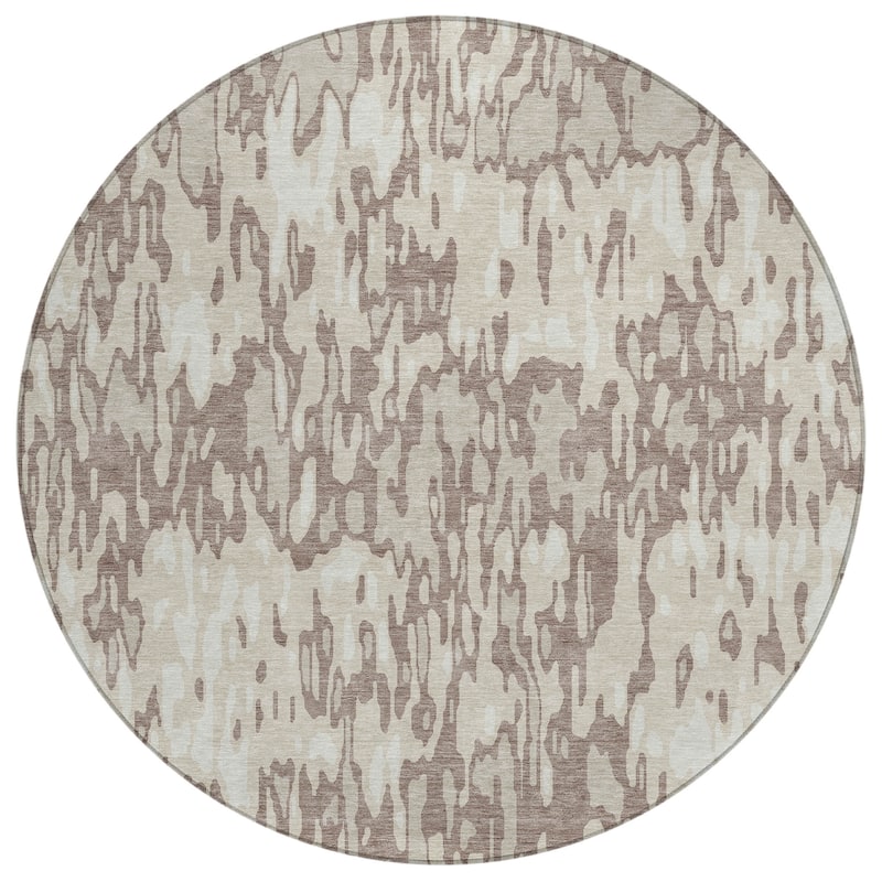Machine Washable Indoor/ Outdoor Modern Watercolor Chantille Rug