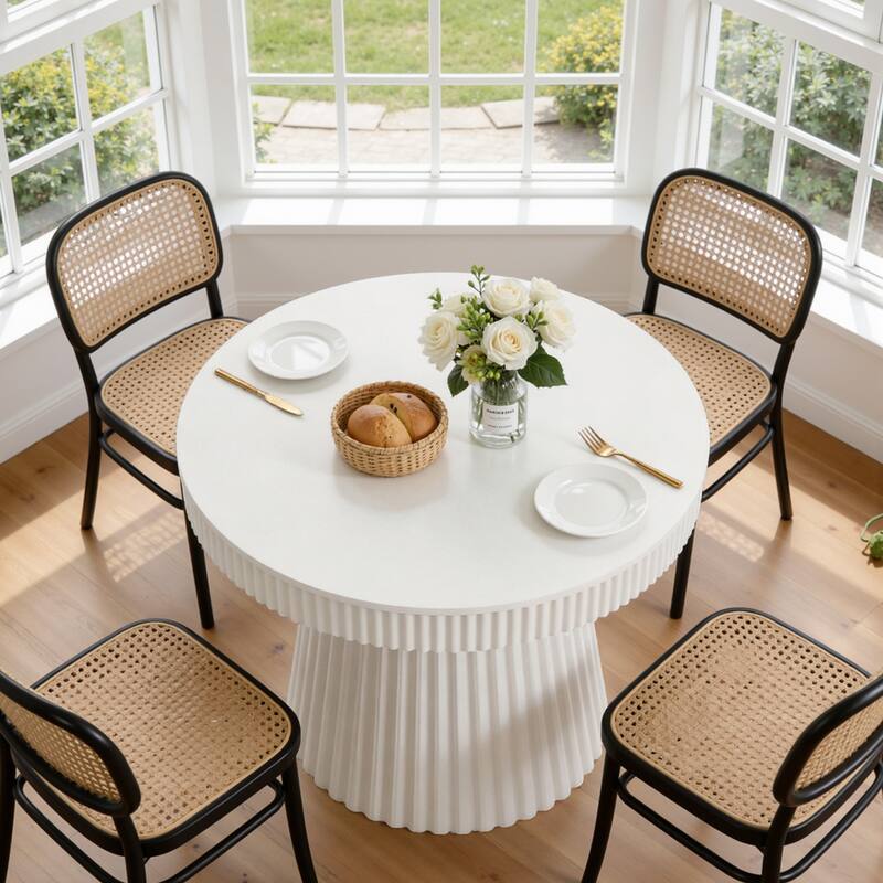 Small Dining Table for 2-4 People, Modern Round Kitchen Table