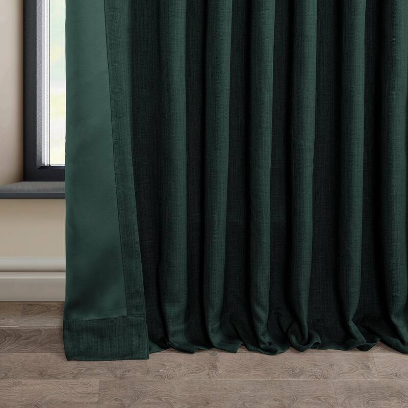 Exclusive Fabrics Faux Linen Extra Wide Room Darkening Curtain Panel