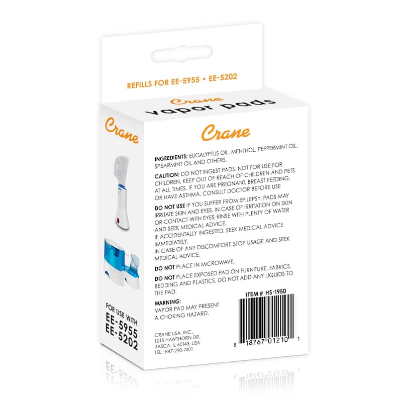 Crane Universal Vapor Pads for Droplets, Warm Mist, and Corded Inhaler - EE-5302 EE-5955 EE-5202 EE-5306