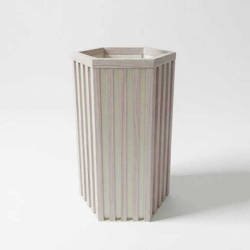 Hexagon Column Planter - Ash Brown