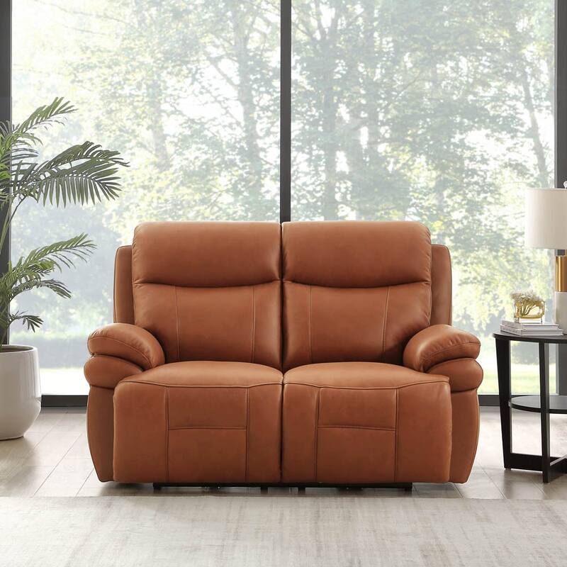 Hydeline Springdale Zero Gravity Power Recline and Headrest Top Grain Leather Loveseat