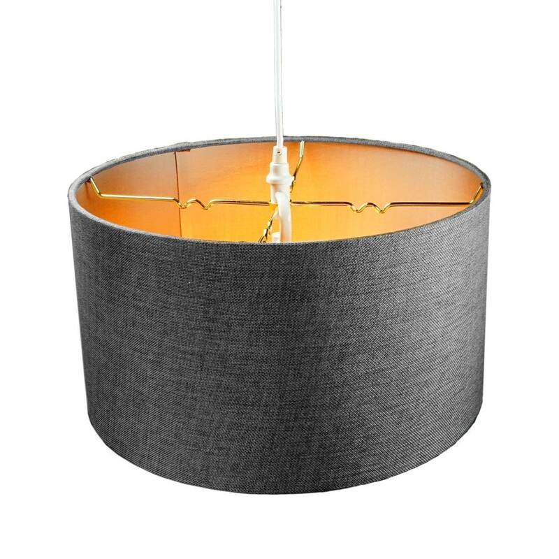 1-Light Plug-In Swag Pendant Ceiling Light Granite Grey Shade, 16" Wide