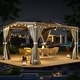 preview thumbnail 9 of 188, EROMMY Outdoor Louvered Pergola Gazebo with Adjustable Aluminum Rainproof Roof