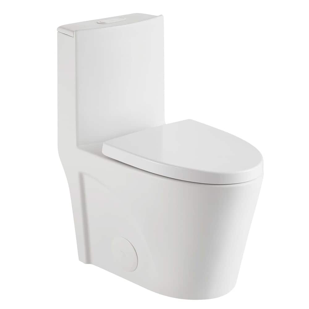 Fine Fixtures Dual-Flush Elongated One-Piece Toilet with High Efficiency Flush
