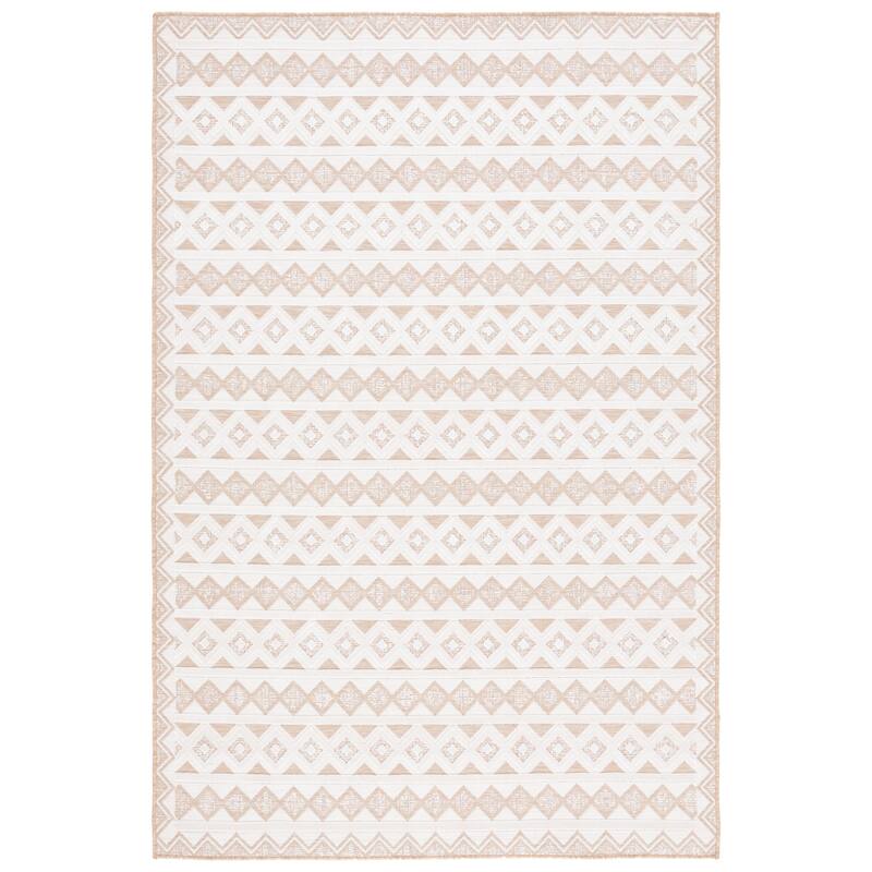 SAFAVIEH Cabana Sadeta Boho Waterproof Patio Backyard Rug - 8' x 10' - Natural/Ivory