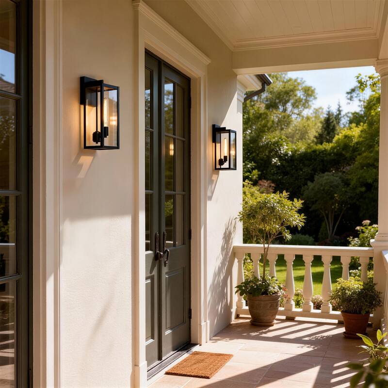 Large Medium Iron Rectangular Outdoor Wall Light