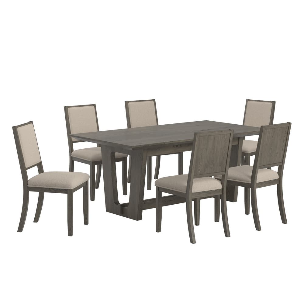 Harstad 72" Rectangular Dining Set with Boucle Fabric Chairs by iNSPIRE Q Modern
