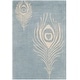 preview thumbnail 30 of 60, SAFAVIEH Handmade Soho Simi Peacock Feather N.Z. Wool Rug 2' x 3' - Light Blue/Ivory - Rectangle