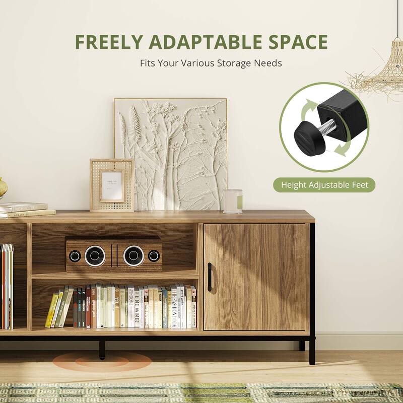 Modern TV Stand for 65 Inch TV, Mid-Century Media Console with Storage