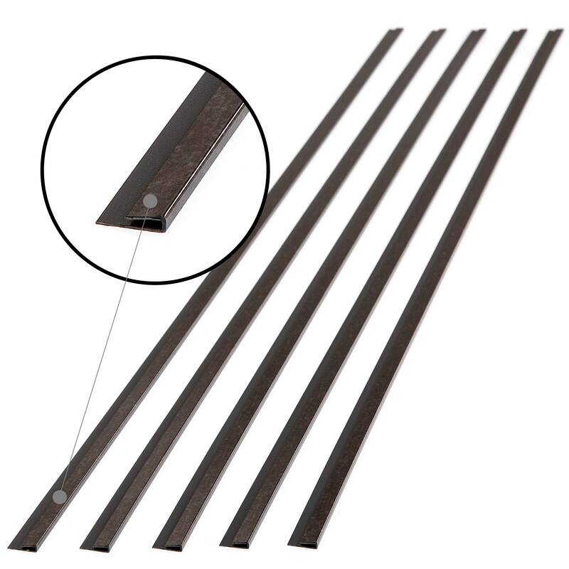 FASÄDE 47 in. Decorative Vinyl J Trim in Smoked Pewter (5 Pack) - 5 Pack