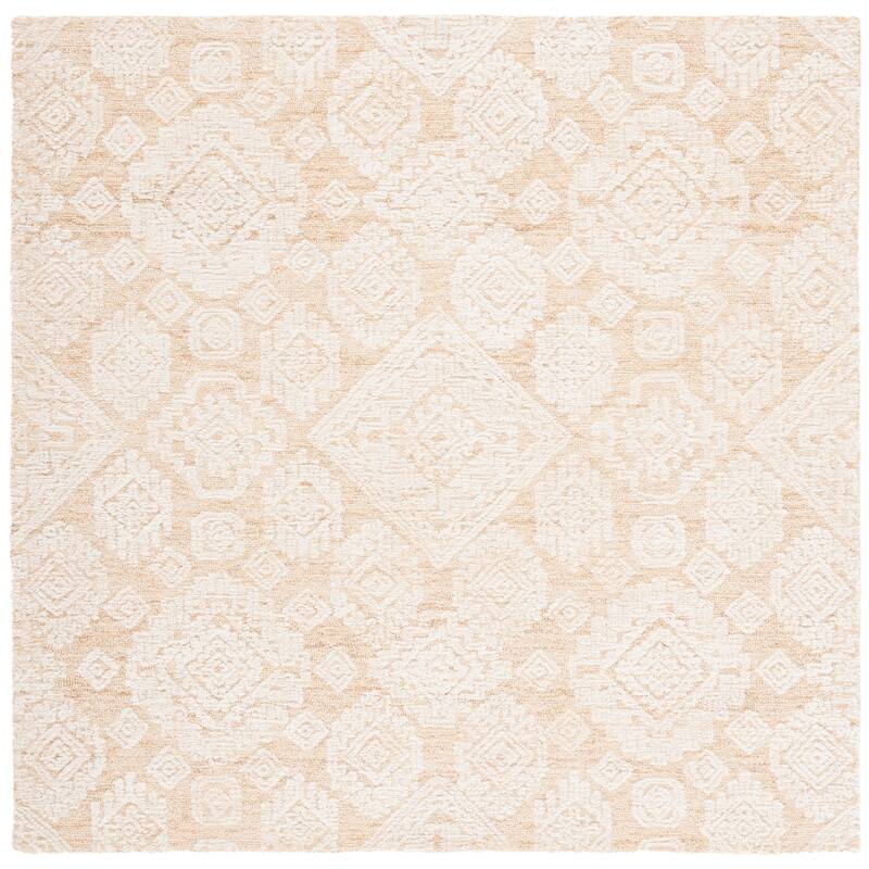 SAFAVIEH Handmade Metro Sigalit French Country Wool Rug - 6' Square - Gold/Ivory