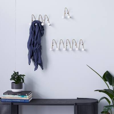 Gold Iron Glam Wall Hook (Set of 3) - 17 x 3 x 5