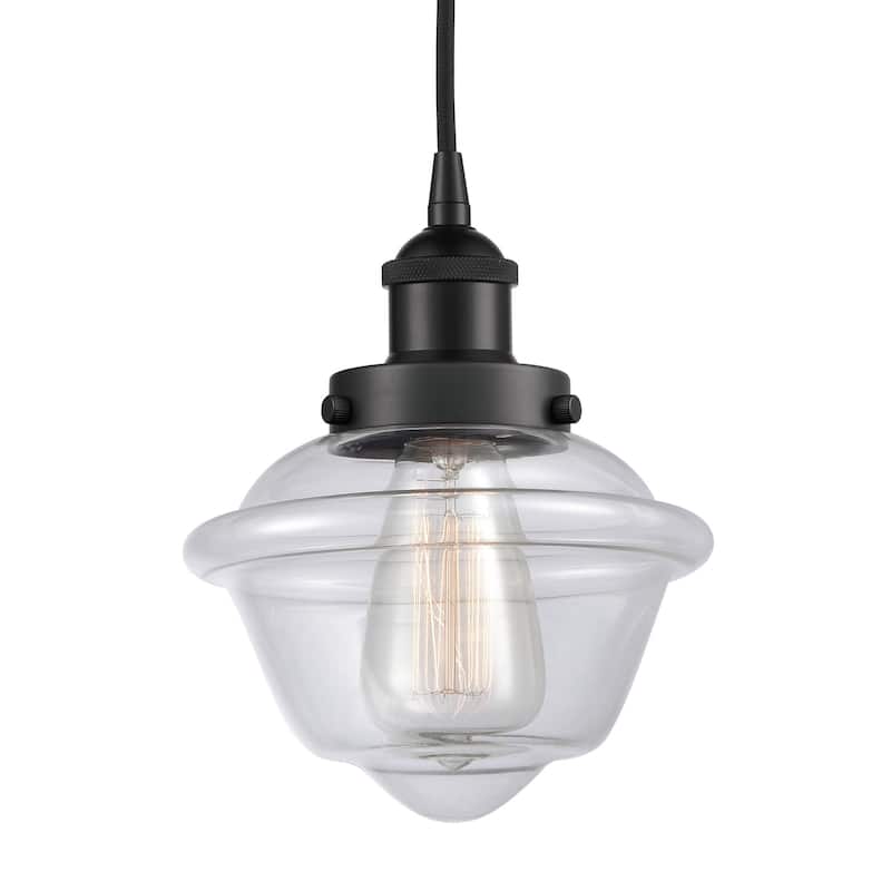 Innovations Lighting 616-1PH-10-8 Oxford Pendant Oxford 8" Wide Mini - Matte Black / Clear