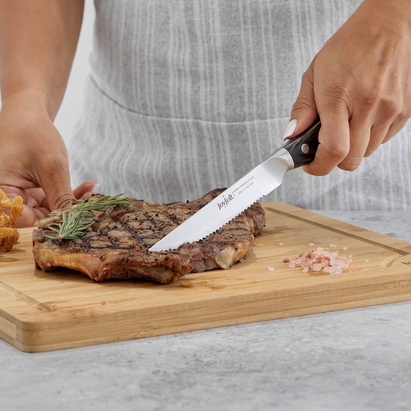 JoyJolt 4-Piece Steak Knife High Carbon Steel Kitchen Knife - Stainless Steel