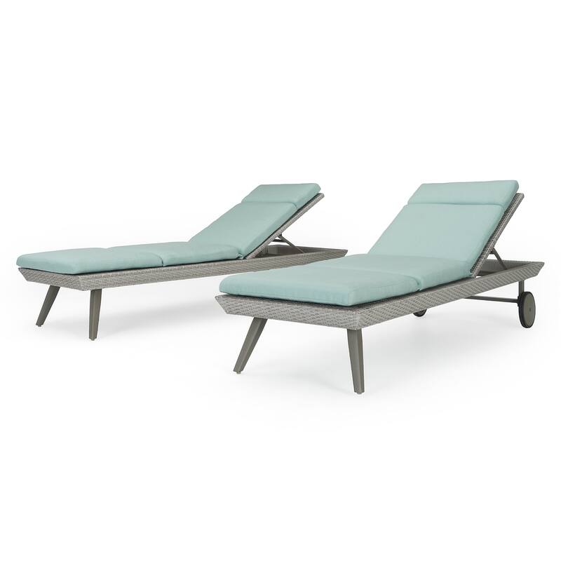 Portofino Casual 2 Piece Sunbrella Outdoor Patio Lounger & Mattress