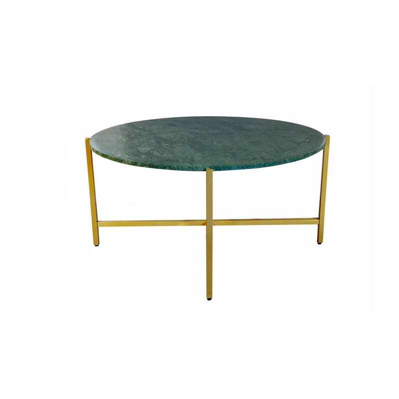 17 inch Green Marble Nesting Table Golden Metal Frame Elegant Sturdy Side Table Living Room