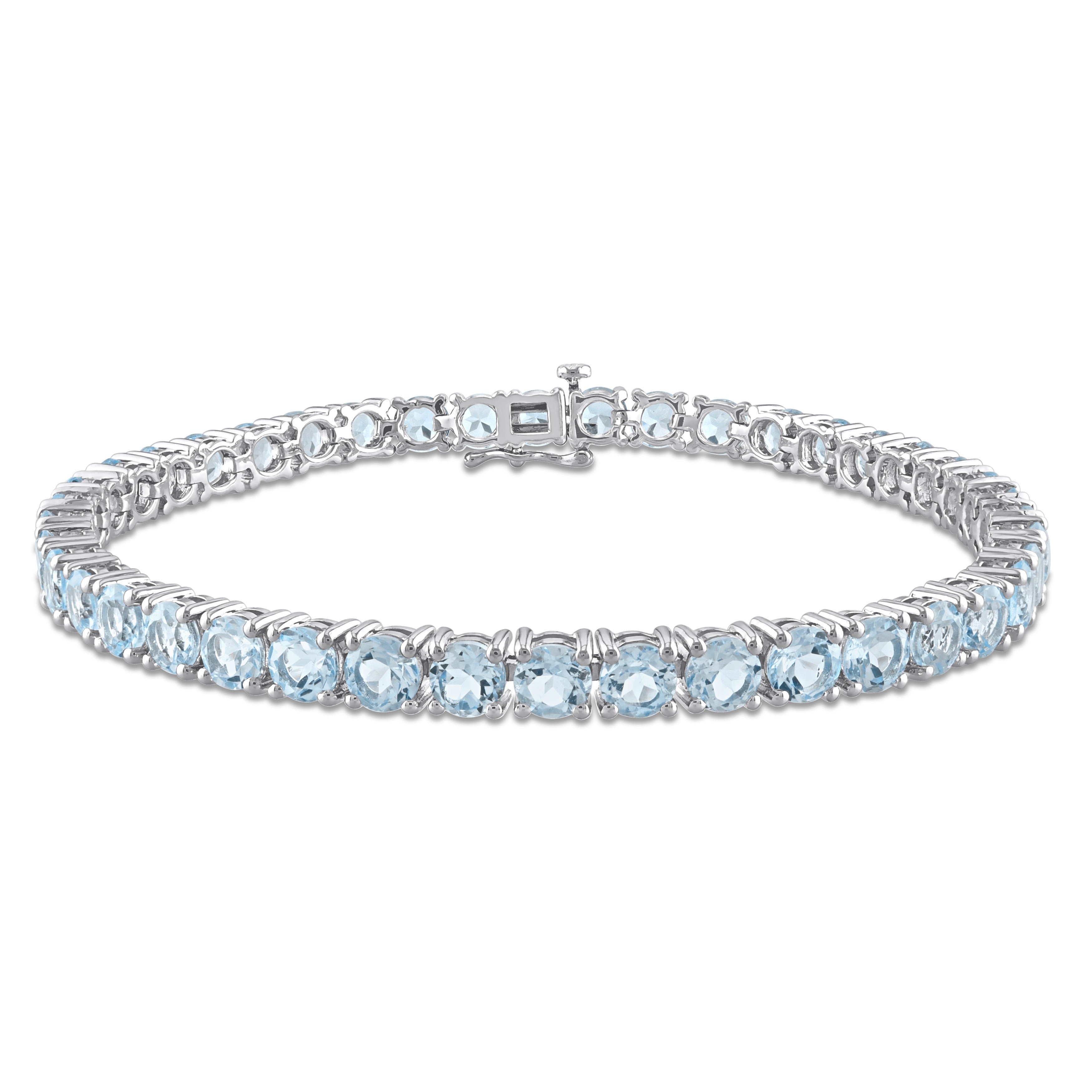 Miadora 18 1/2ct TGW Sky Blue Topaz Tennis Bracelet Sterling Silver