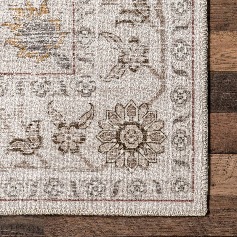 Nuloom Arwen SpinClean Vintage Traditional Machine Washable Area Rug