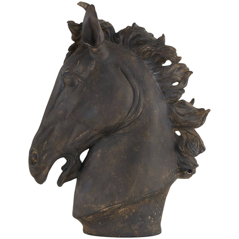 Polystone Horse Decorative Sculpture - Brown - Roche River Decor - Brown