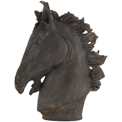 Polystone Horse Decorative Sculpture - Brown - Roche River Decor