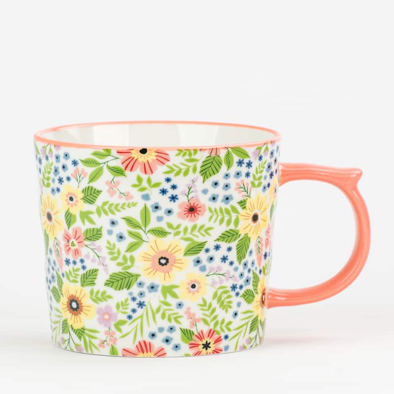 10 Strawberry Street Madison Flora Mugs, Set of 4