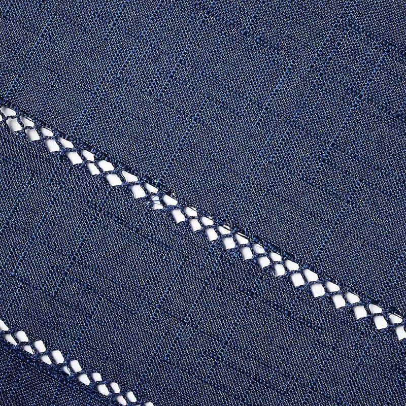 Violet Linen Hem Stitch Border Vintage Pattern Tablecloth