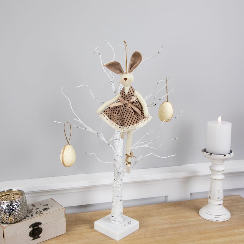 Plush Ballerina Bunny Hanging Easter Decoration- 13" - Brown