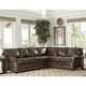 preview thumbnail 2 of 10, Made in USA Davis Top Grain Leather Sectional Sofa