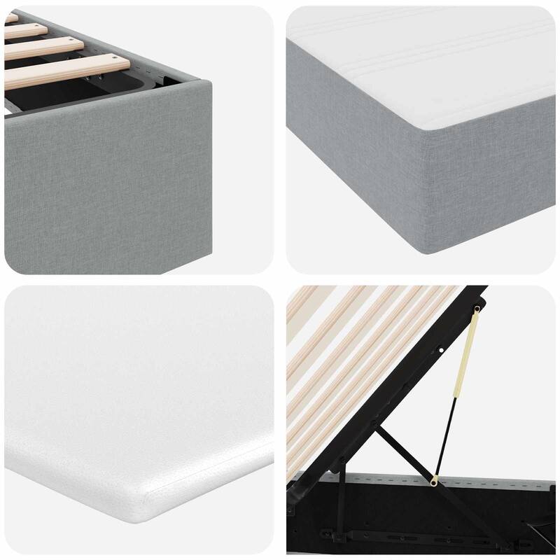 vidaXL Storage Bed with Mattress in Polyester