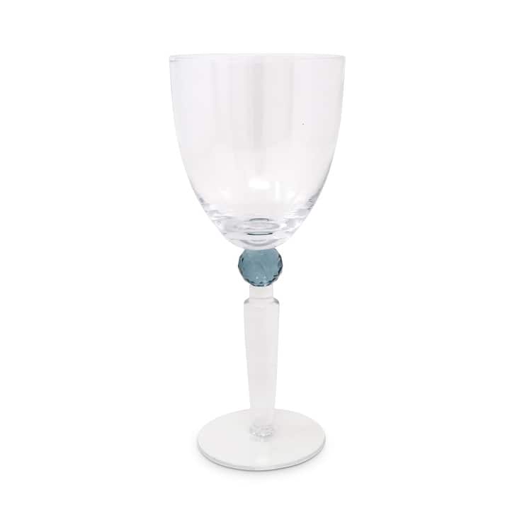 S/6 Diamond Detail Water Glasses - Blue