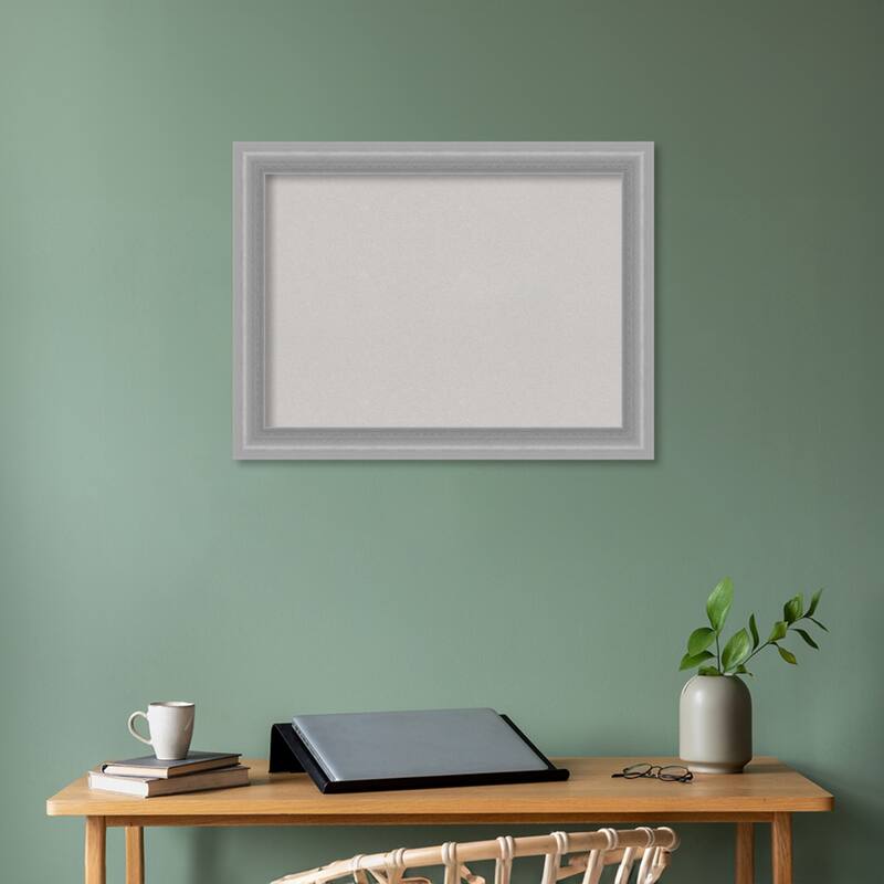 Peak Polished Nickel Narrow Framed Grey Corkboard Bulletin Board