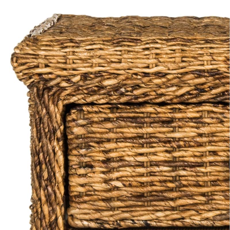 SAFAVIEH Wencke Wicker One Drawer Natural Abaca Brown Nightstand