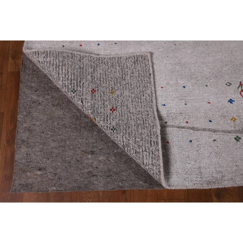 Tribal Gabbeh Oriental Area Rug Handmade Silk Carpet - 7'11" x 9'9"