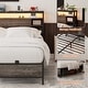 preview thumbnail 27 of 75, Bed Frame with Charging Station and RGB LED Lights, Sturdy Platform Bed with Storage Headboard,